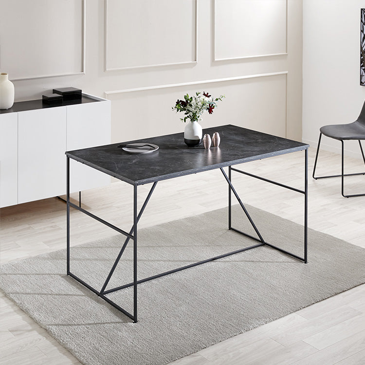 ダイニングテーブル 大理石柄 単品 インテリア スチール [幅120]