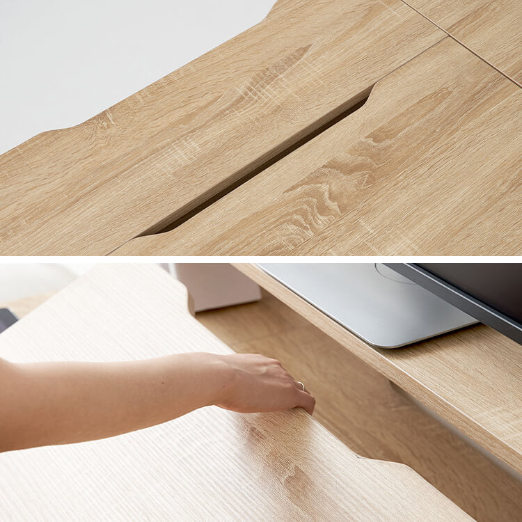 パソコンデスク オフィスデスク ワークデスク 学習机 段階調節 スライドラック タップ収納