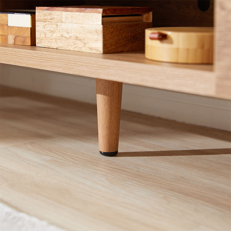 Wood-grain TV stand, brass, wooden legs, made in Japan [width 180]