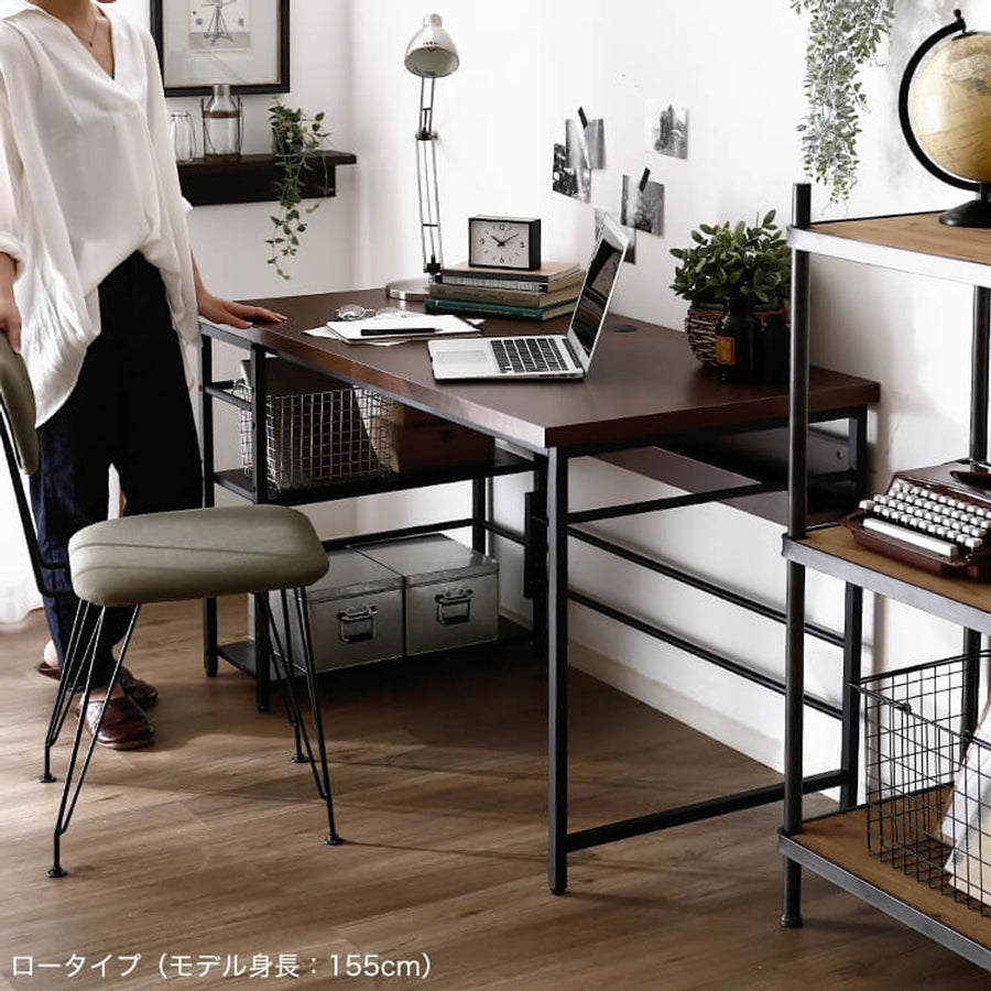 Computer desk, choose from 3 types, with bookshelf and storage