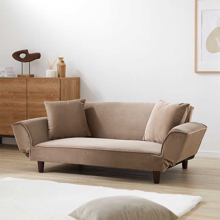 ベルベット調 2人掛けコンパクトソファ