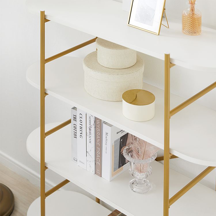 Stylish white and gold open shelf with 4 shelves