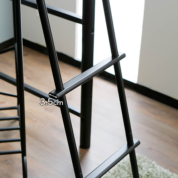 Loft bed with anti-squeak mat and height adjustable [S]