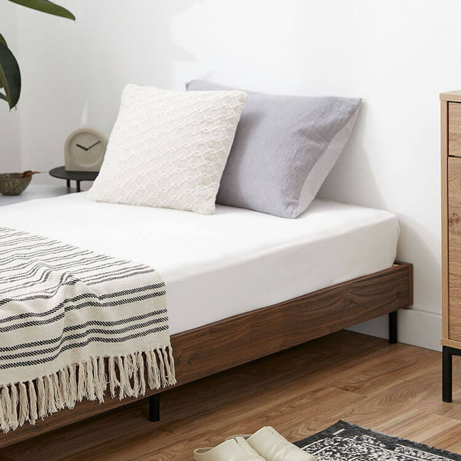 Bed frame (single item or mattress set) Slatted bed Wooden bed Steel legs