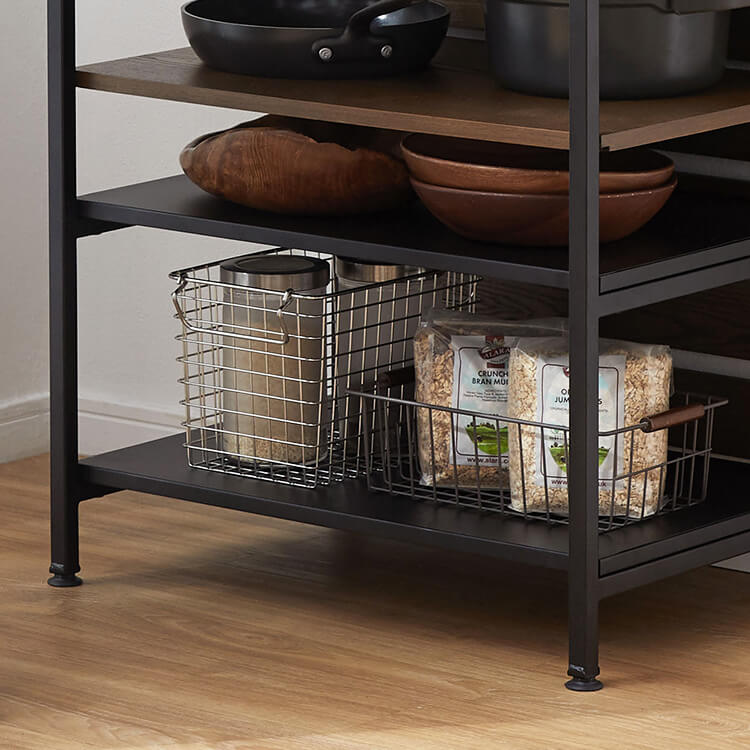 伸縮式キッチンカウンター 木目調