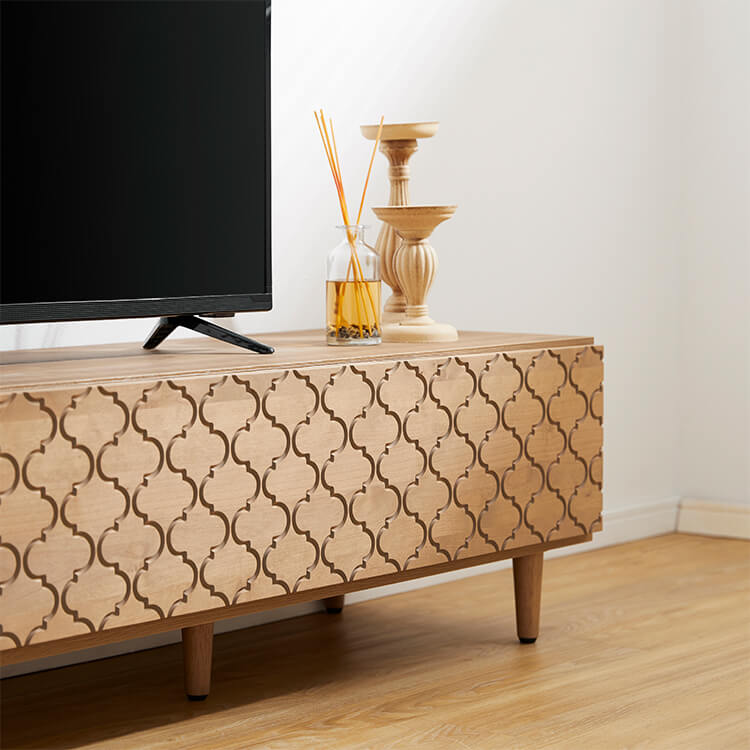 Moroccan pattern TV stand, wooden, made in Japan