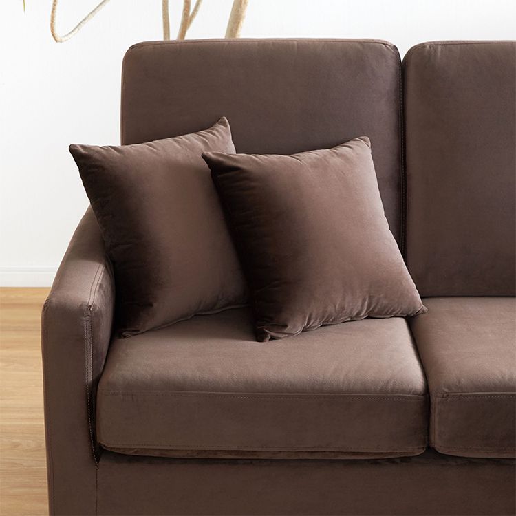 Velvet-like 3-seater couch