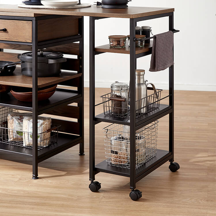 伸縮式キッチンカウンター 木目調