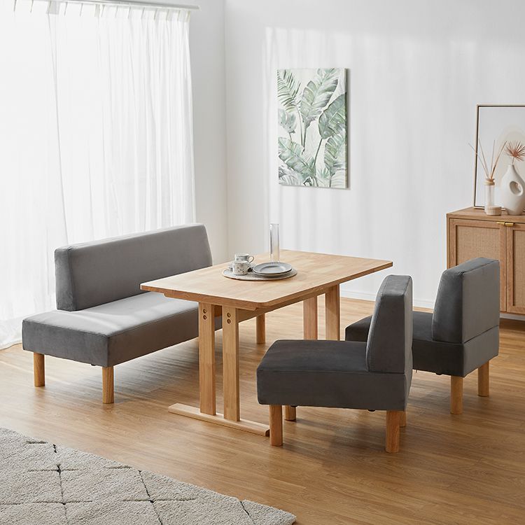 Sofa dining set for 4 people (4 pieces) Rounded corners Low style Free layout