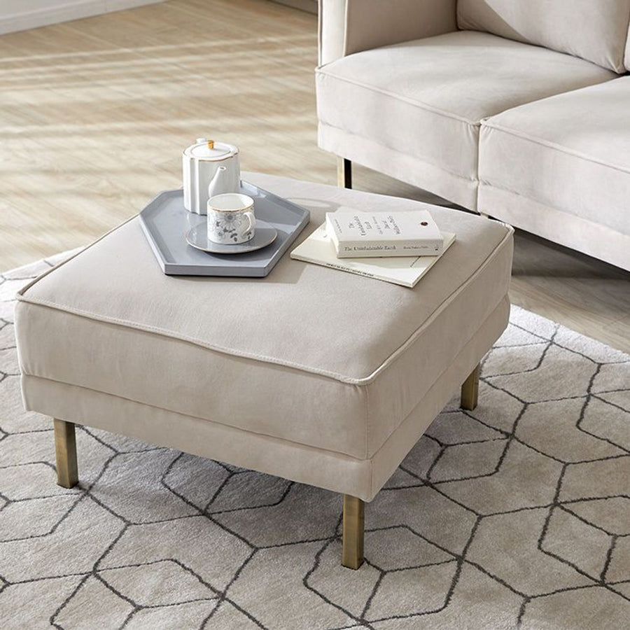 Velvet-like 3-seater couch with steel legs