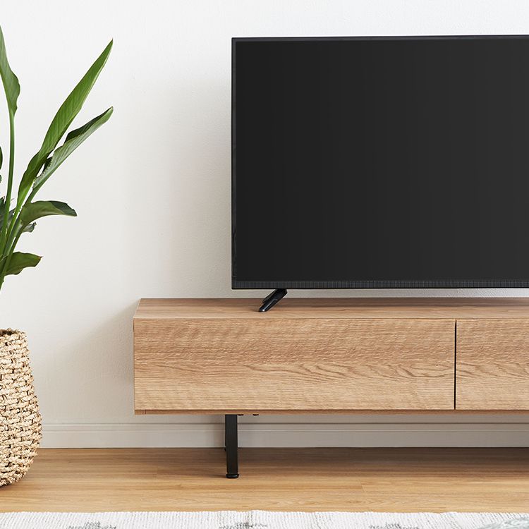 Japanese-made low TV stand with wooden legs