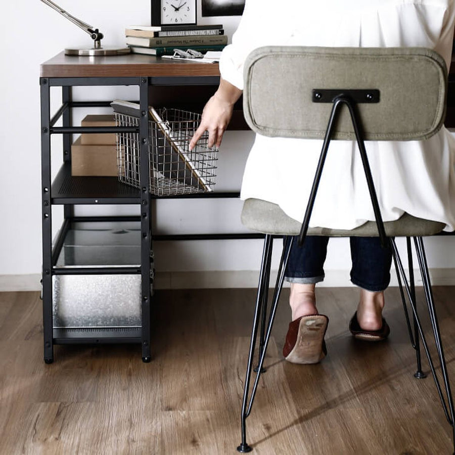 Computer desk, choose from 3 types, with bookshelf and storage