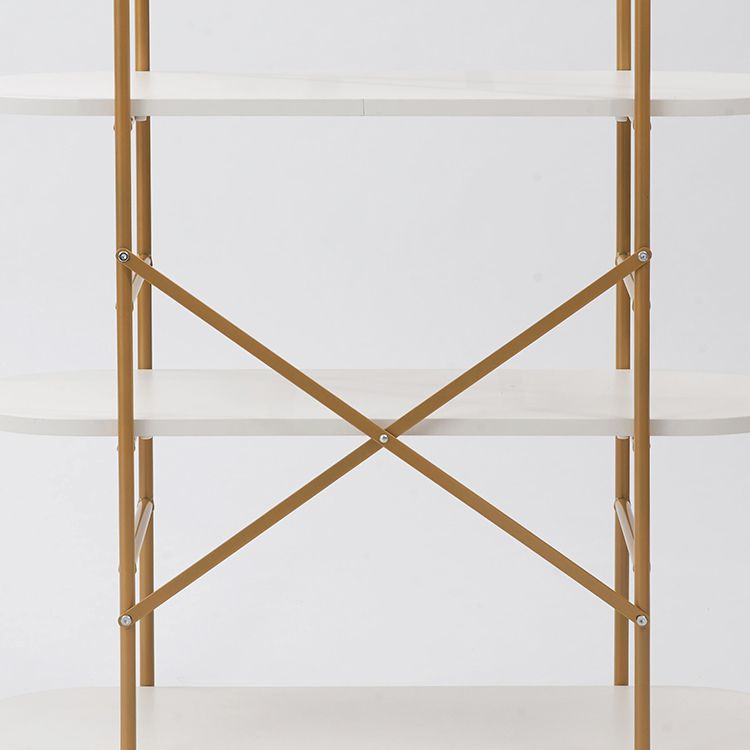Stylish white and gold open shelf with 4 shelves