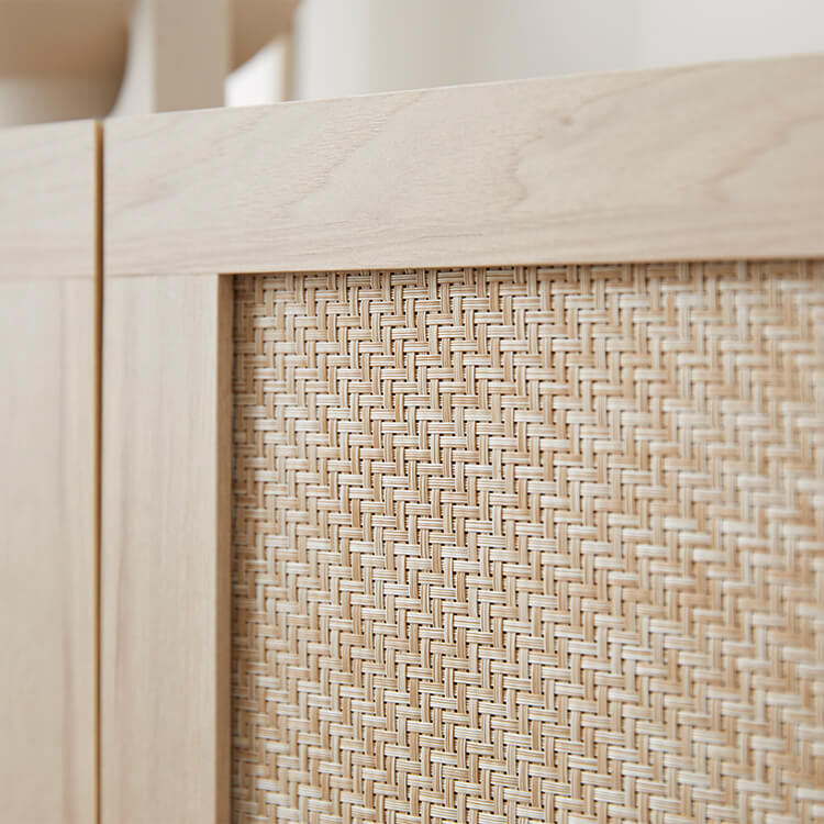 Cabinet Sideboard Storage Shelf Living Room Linen-like Natural