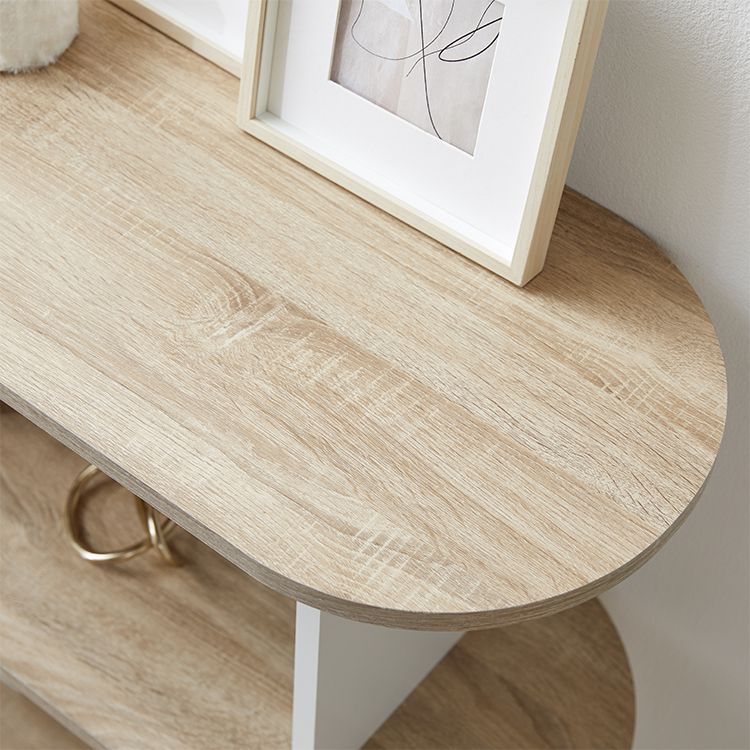 Open shelves, visible storage, partitions, side tables