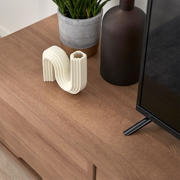 Wood grain TV stand with large storage capacity