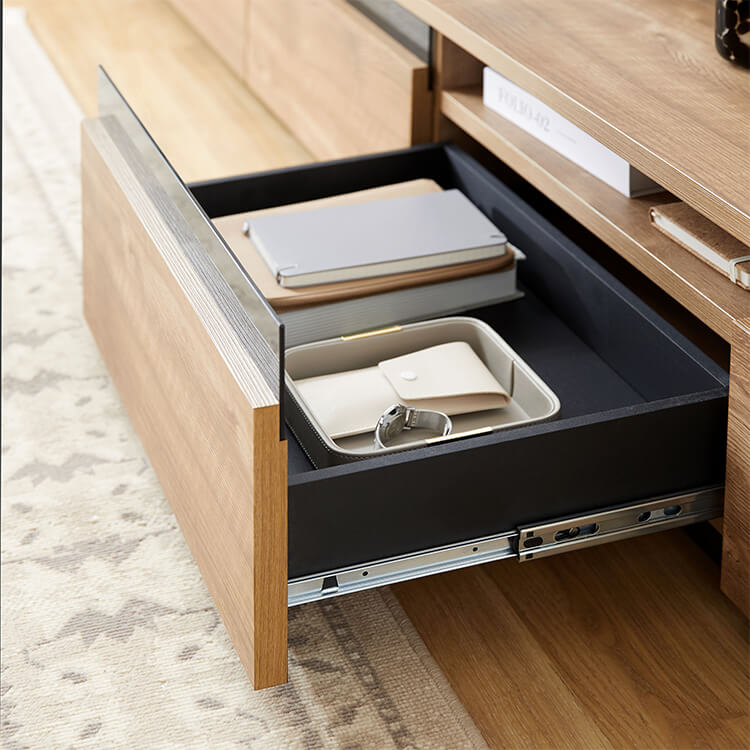 Japanese-made wooden TV stand with stone pattern [width 240]