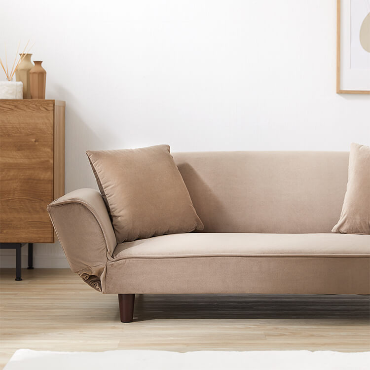 ベルベット調 2人掛けコンパクトソファ