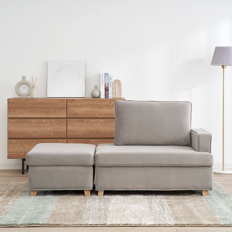 Velvet-like 2-seater couch with storage