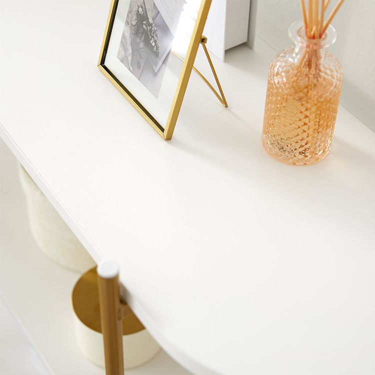 Stylish white and gold open shelf with 4 shelves