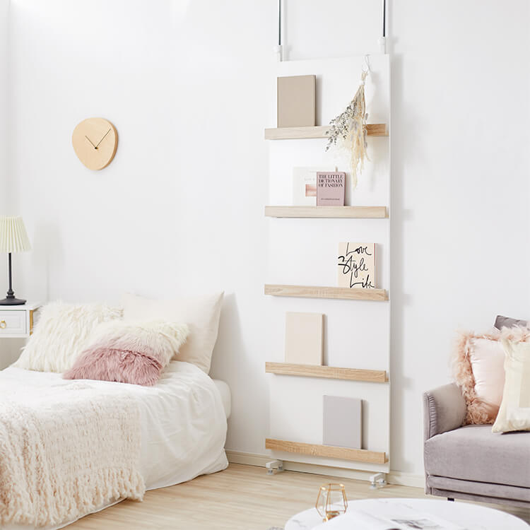 突っ張り棚 ラック 突っ張り収納 本棚 伸縮式壁面収納