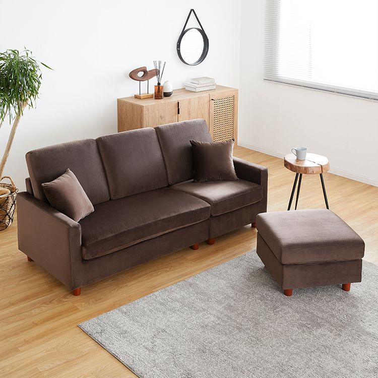 Velvet-like 3-seater couch
