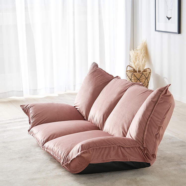 Velvet-like 2-seater reclining sofa