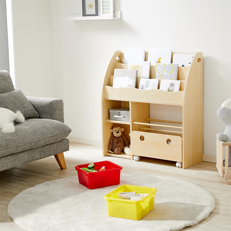 子供用絵本棚(タイプA.B)カラフルデザインで魅せるディスプレイラック