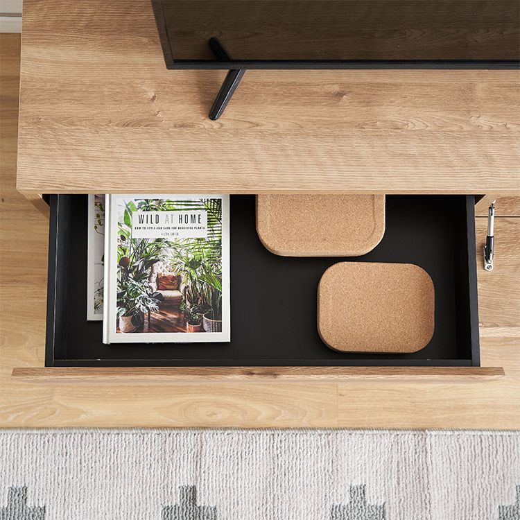 Japanese-made low TV stand with wooden legs