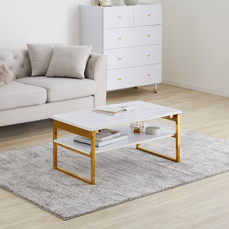 大理石柄リビングテーブル 折りたたみテーブル