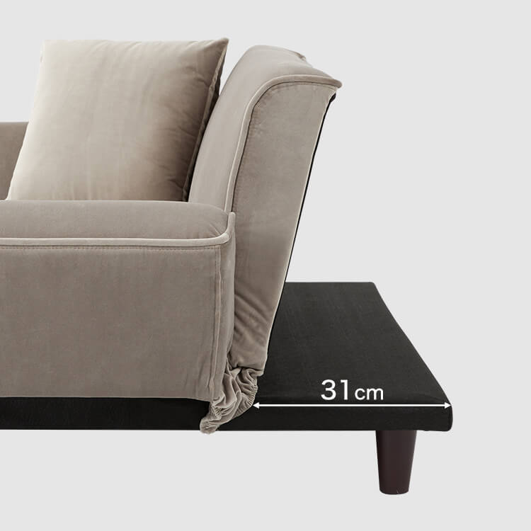 ベルベット調 2人掛けコンパクトソファ