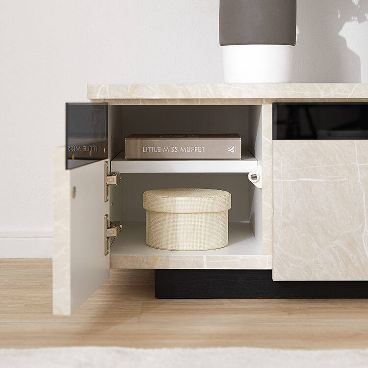 Japanese-made wooden TV stand with stone pattern [width 240]