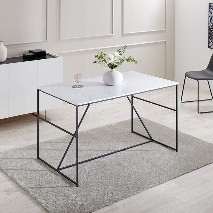 ダイニングテーブル 大理石柄 単品 インテリア スチール [幅120]