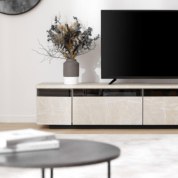 日本製テレビ台 木製 ストーン柄