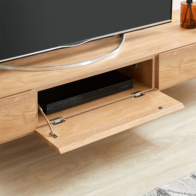 Stylish wooden TV stand with steel legs