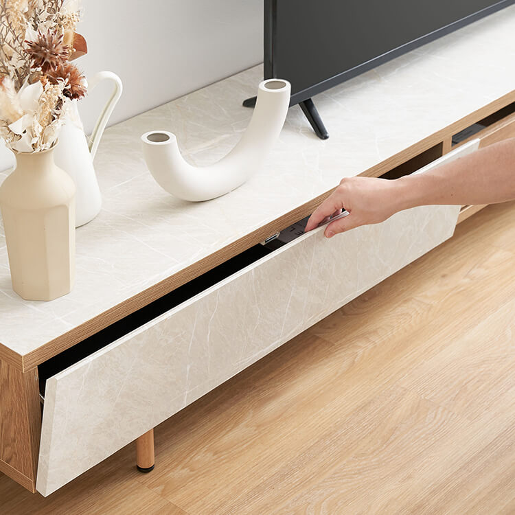 Stylish stone-like TV stand
