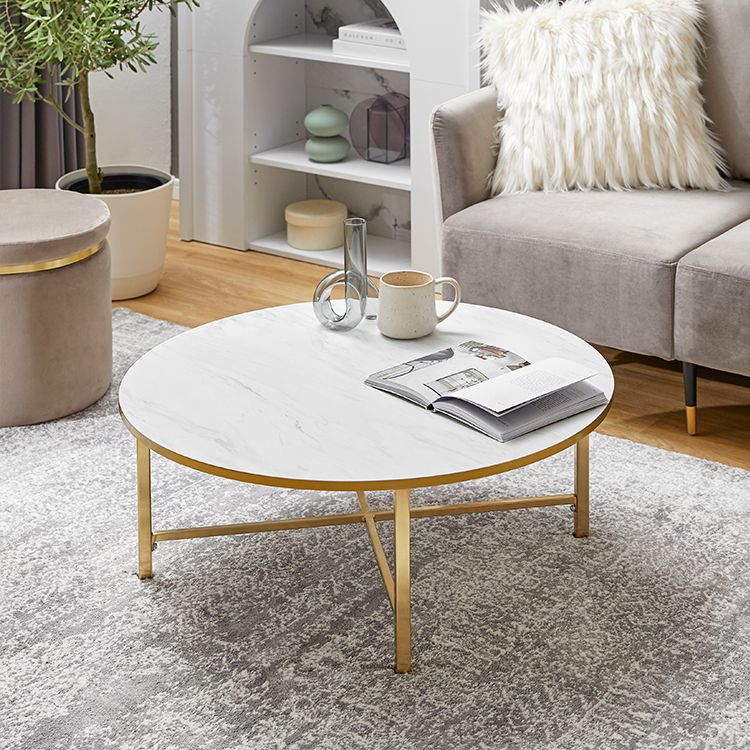 大理石調リビングテーブル 丸テーブル