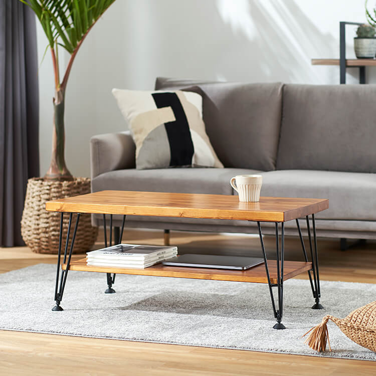 Center table, wood grain, low table, natural wood, wooden, storage, vintage