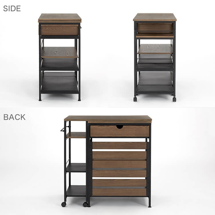 伸縮式キッチンカウンター 木目調