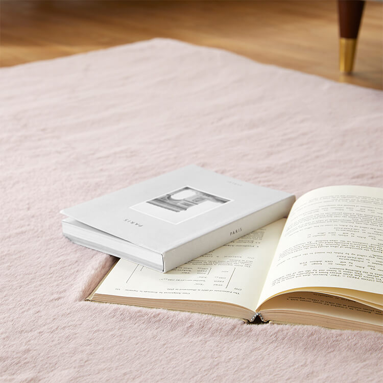 Lサイズ ラグ ラグマット カーペット シャギーラグ フェイクラビットファー 絨毯 長方形 滑り止め付き