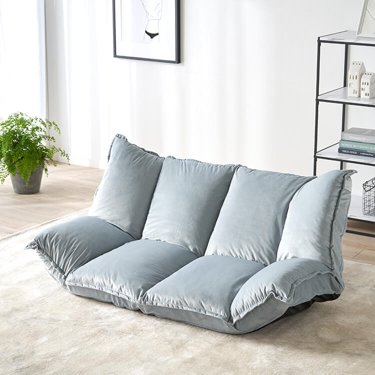 Velvet-like 2-seater reclining sofa