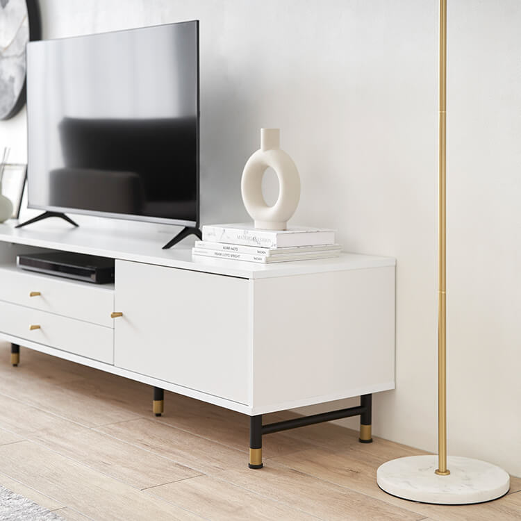 TV stand white x gold