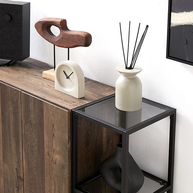 Cabinet Wood Grain Glass Sideboard