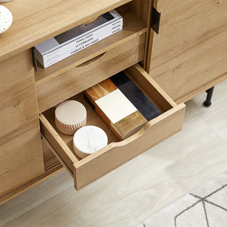 Cabinet Storage Shelf Wooden 3 Tier Open Rack
