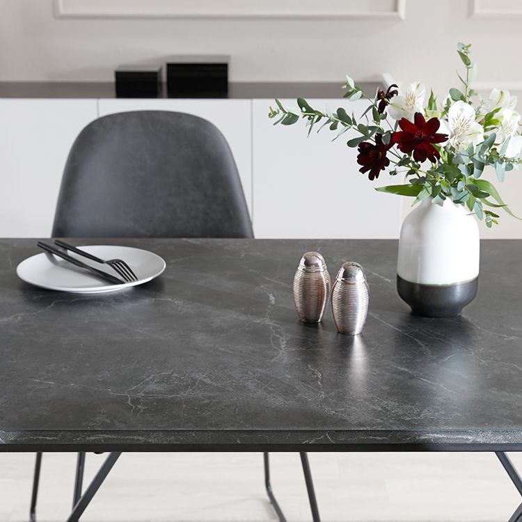 ダイニングテーブル 大理石柄 単品 インテリア スチール [幅120]