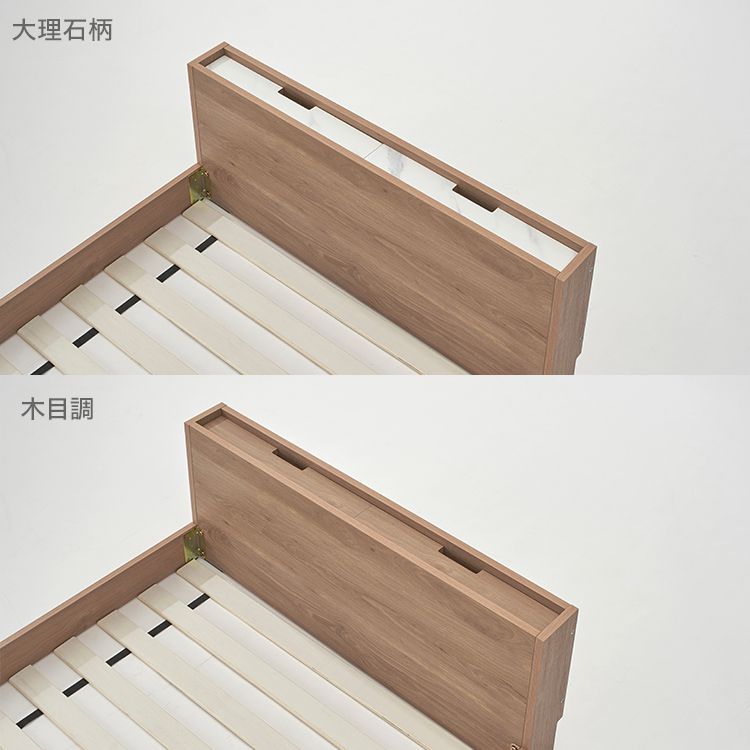 Bed frame (single item or mattress set) Headboard bed Wooden bed [S]