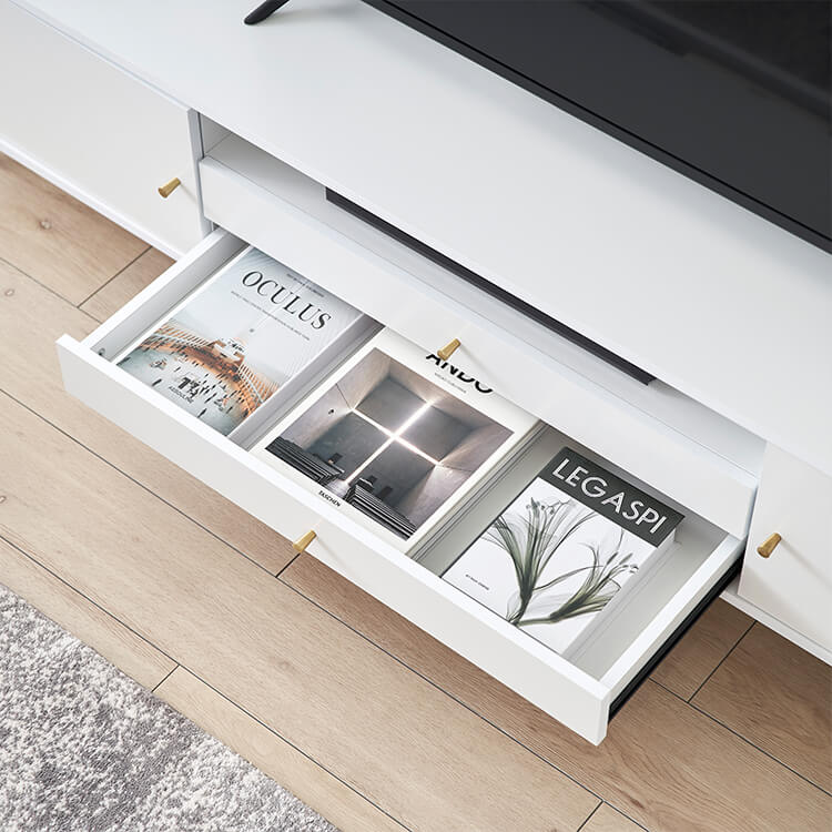TV stand white x gold