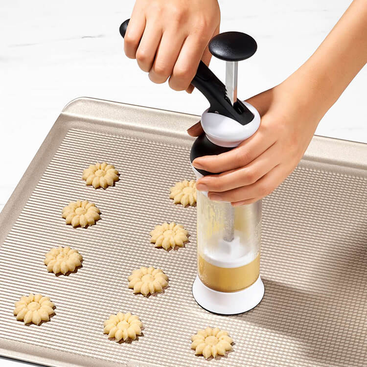 Cookie press with disc case