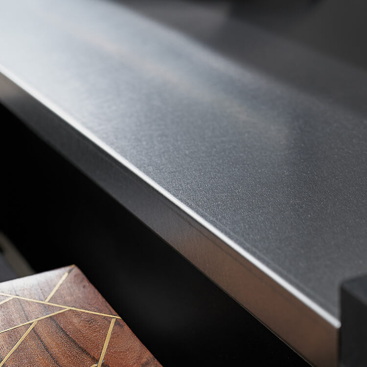 Japanese-made low TV stand with storage, steel legs, marble pattern, marble furniture