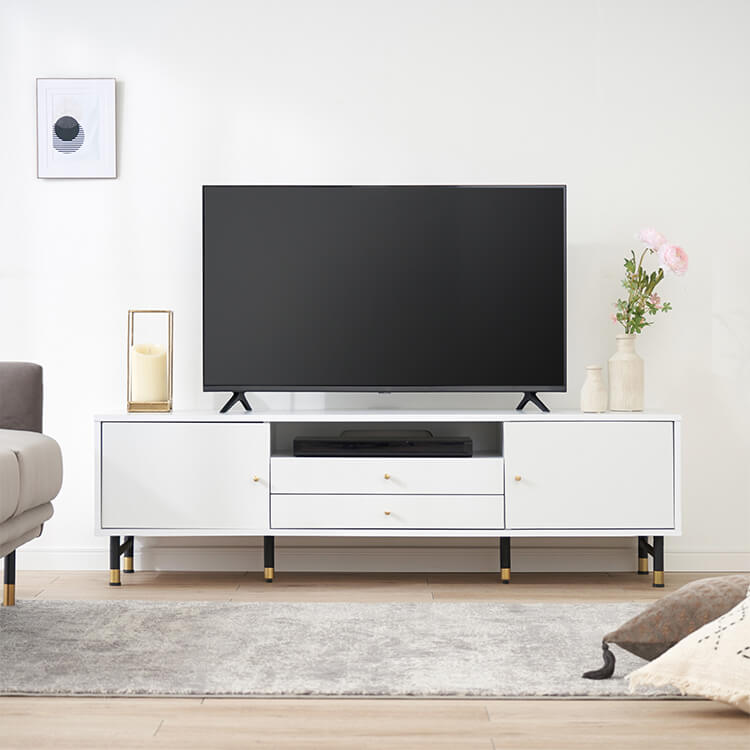 White and gold TV stand